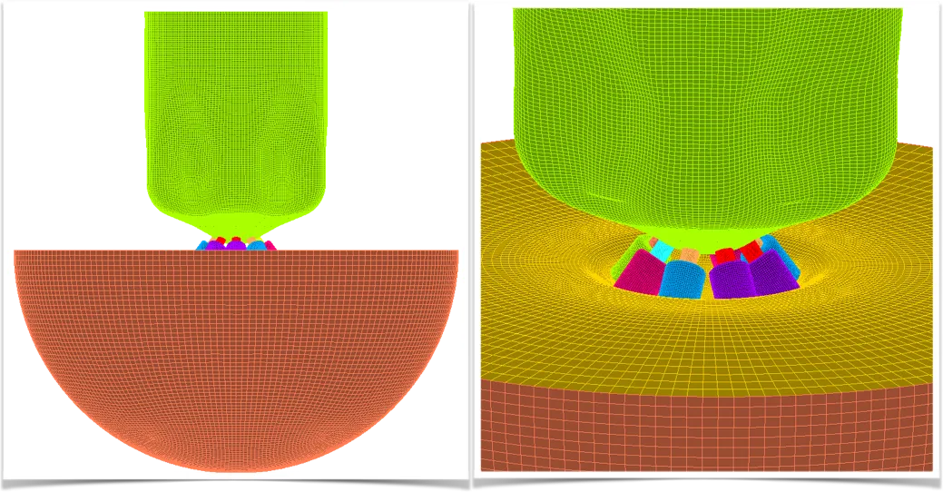 Fuel injectors: Computation domain with the structured multi-block grid using GridPro.