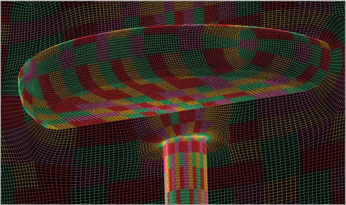 Structured multiblock mesh for a CETO wave energy device.