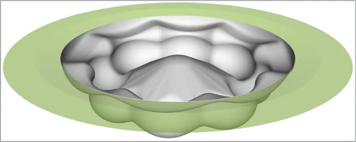 Unthinkable wavy shape created as an outcome of a parametric optimization design cycle
