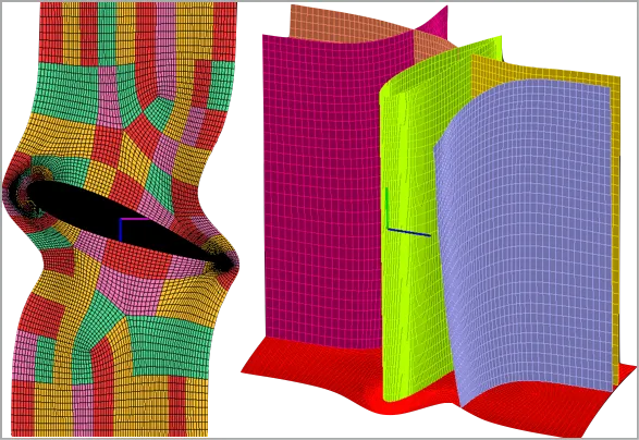 Turbine blades meshing: 3D staggered grid