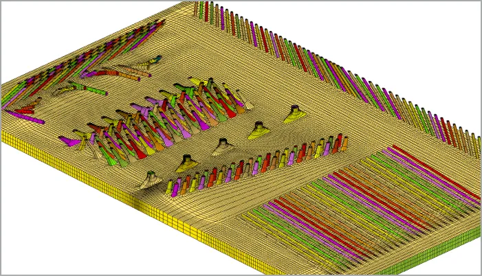 Typical holes varying in size, shape, inclinations used in gas turbine blades