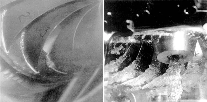 Leading edge cavitation, travelling bubble cavitation