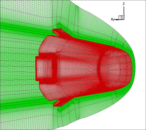  Structured multiblock grid around EXPERT reentry capsule