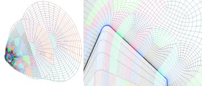 Structured grid for Pathfinder reentry capsule.