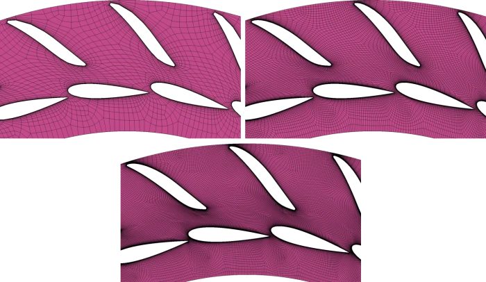 Francis turbine: Sequential grids for vanes