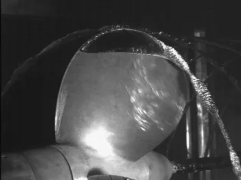 Cavitation observed in the experimental setup