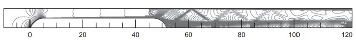 Hyperloop: Normal and oblique shock waves at the Maglev train's rear, due to continuous interaction between the pod and the tube walls