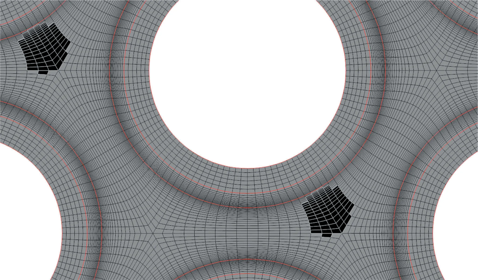 Body forces are applied at the black cells: cells that are within the bounds of the wire-wrapping