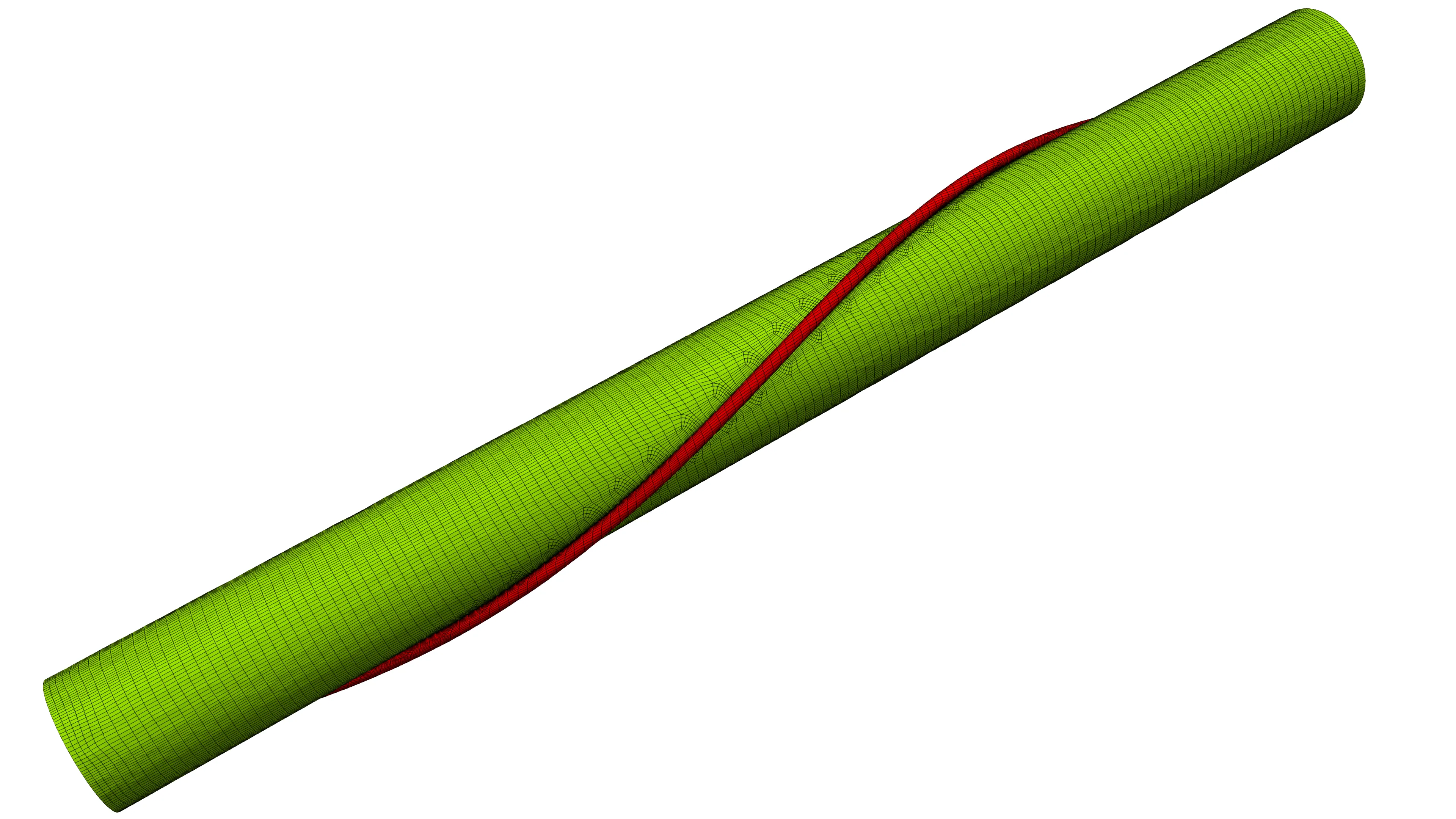 Helically wrapped wire around a single fuel rod.