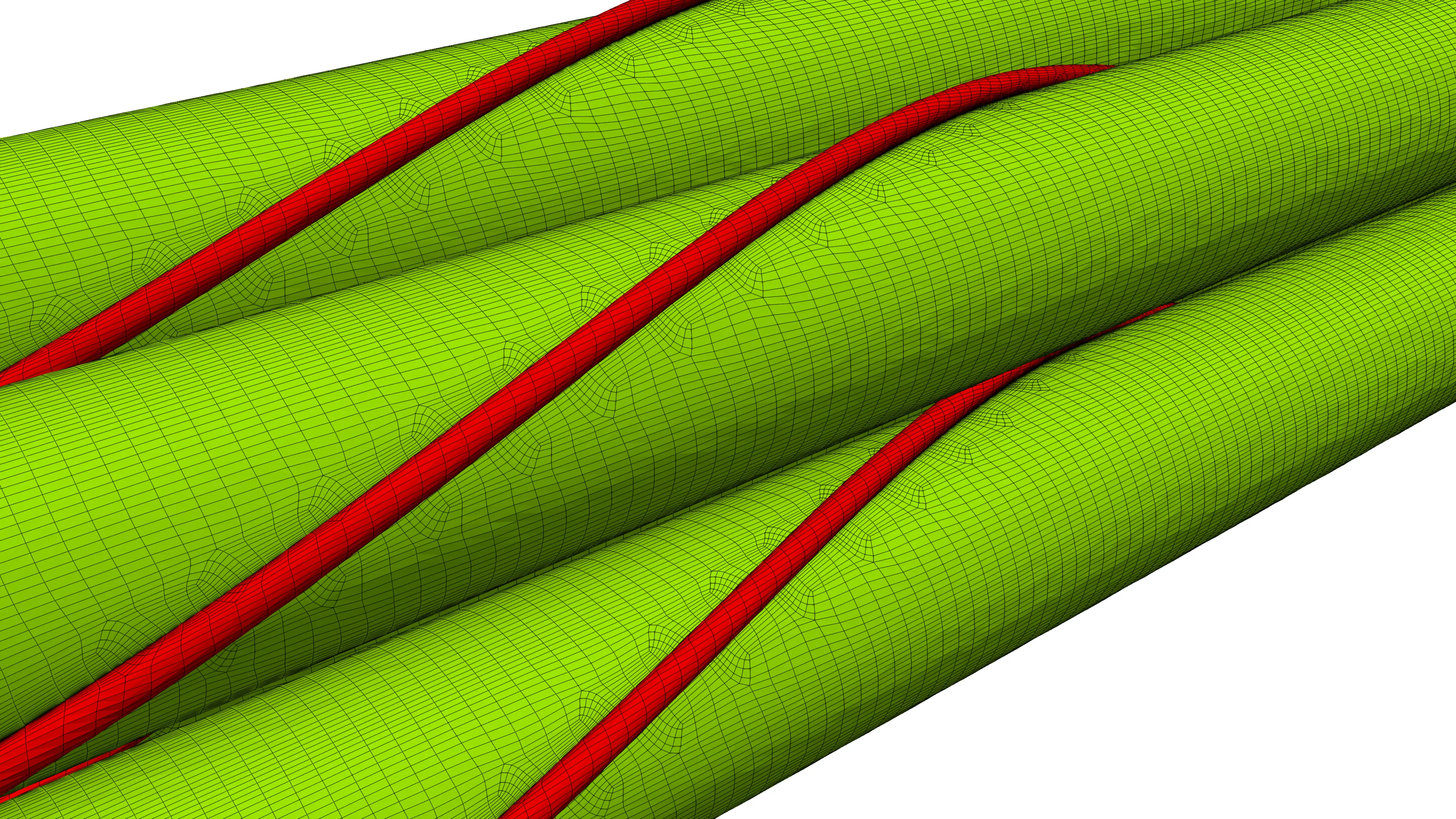 Local enrichment to resolve the wire and wire-rod junction all along the rod length.