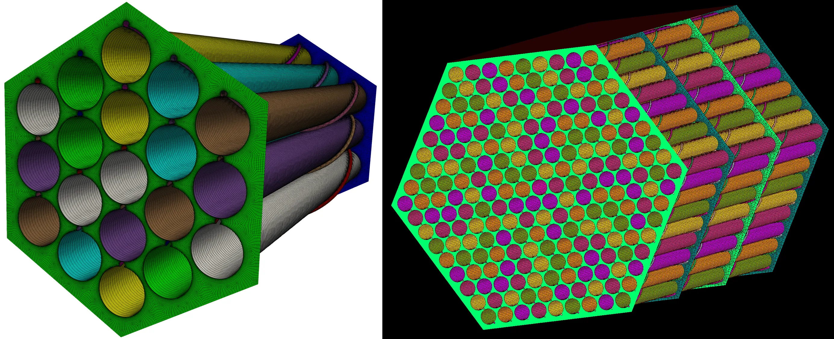 Structured multi-block mesh for 19-rod bundle and 217-rod bundle using GridPro.