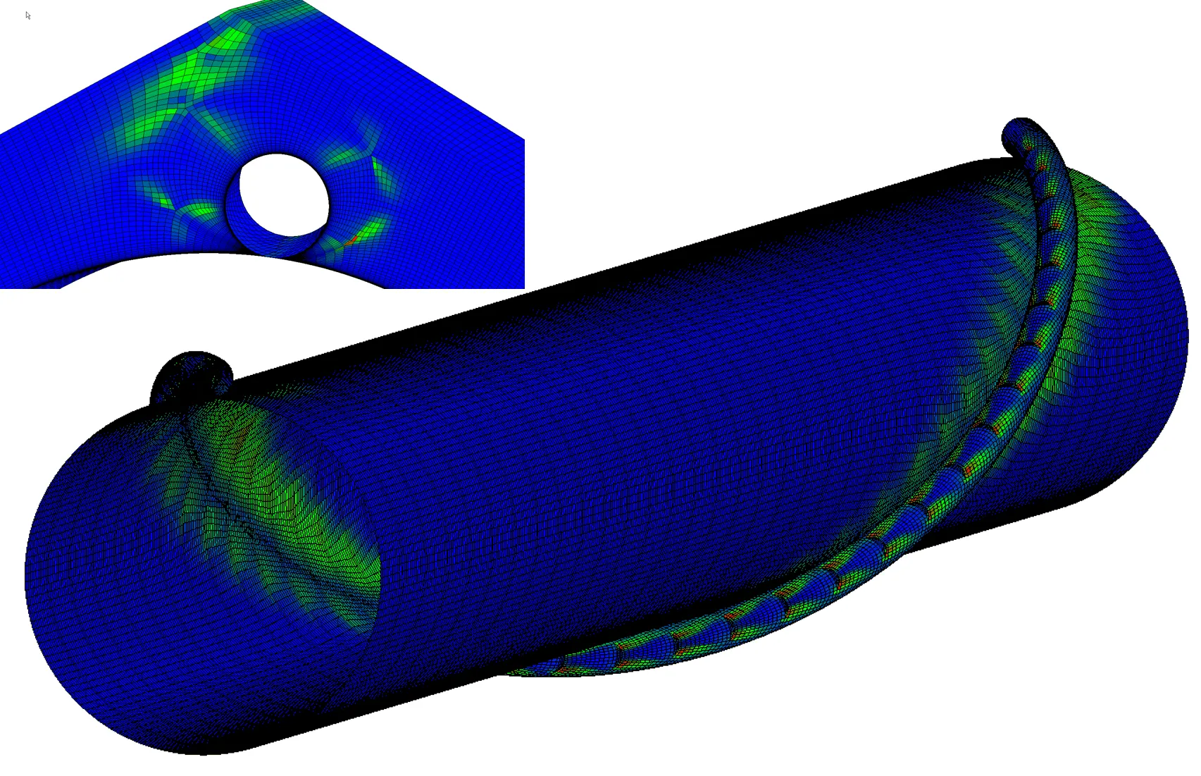 Fuel rods: Cell skewness distribution:- Good quality cells all along the length of the rod. With a value of 1.0 representing maximum skew, the red cell in the image has a quality of 0.6.  