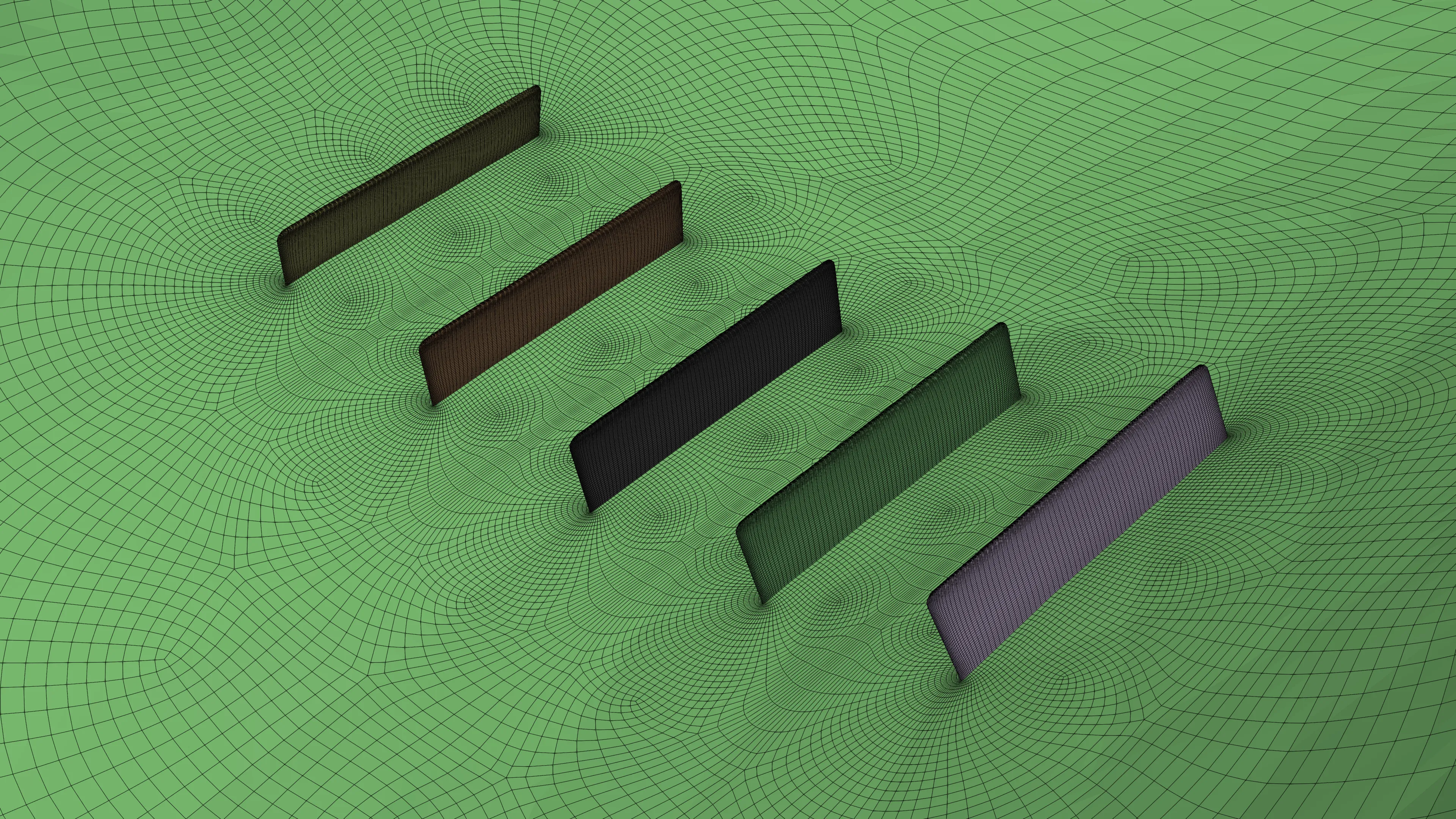 Nested multi-block grid for an S-duct with vortex generators using GridPro