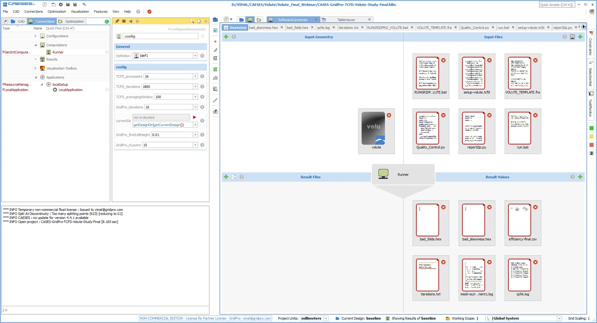 GridPro coupled with CAESES software connector to generate meshes automatically for every change in geometry.