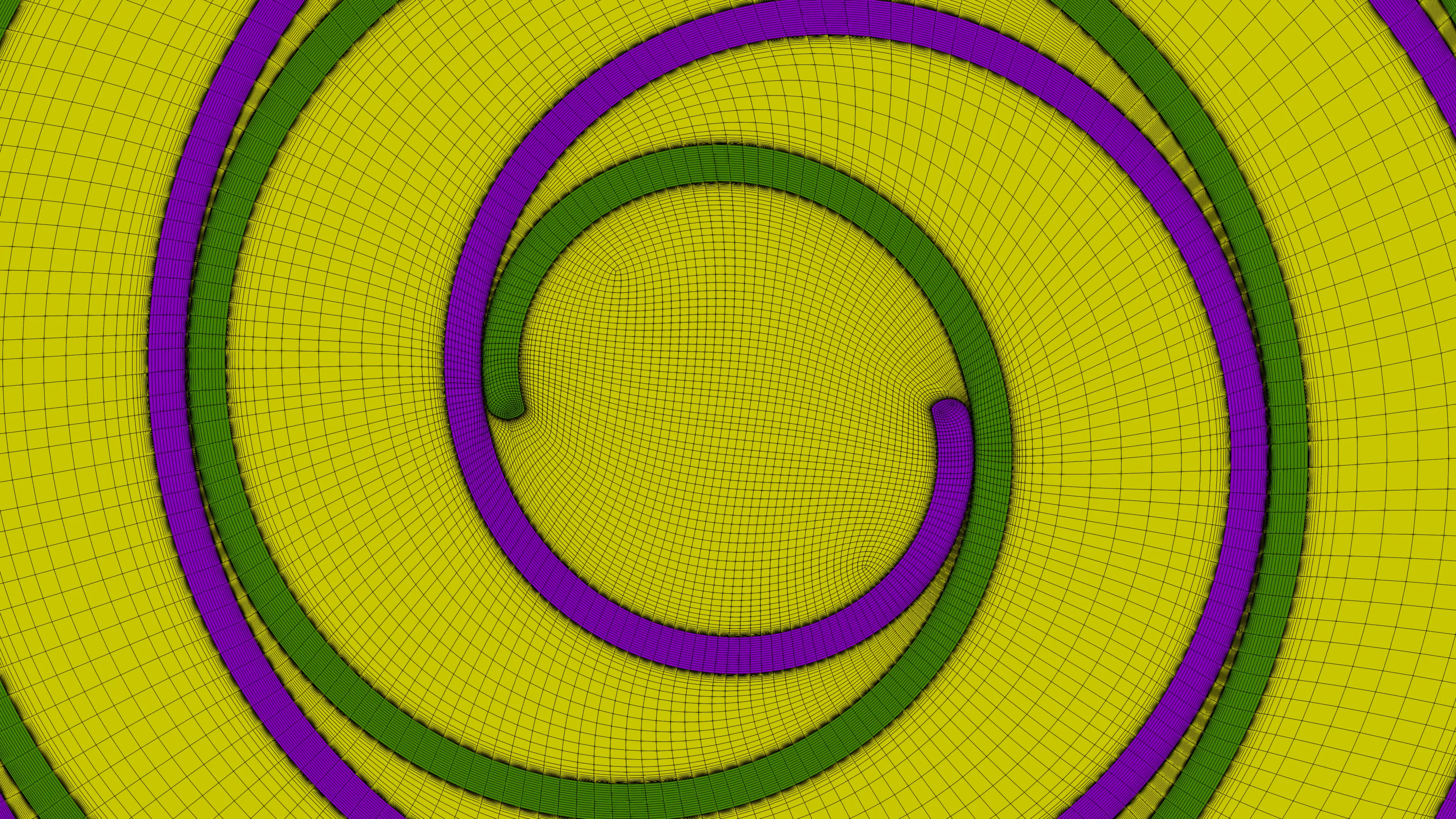 Structure multi-block mesh for the solid and fluid zone in a scroll compressor.