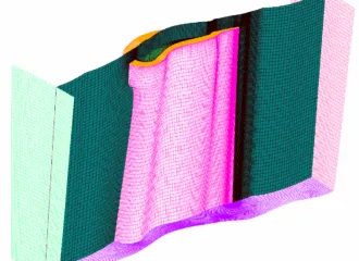 Structured multiblock mesh generated for a turbine blade with squealer tips, showing refined grid resolution along the squealer rim and cavity region to capture tip leakage flow and associated vortical structures accurately.