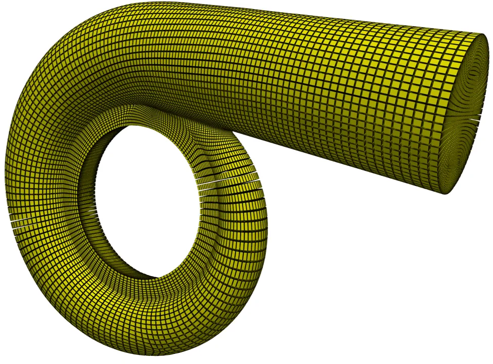 Volute with a circular cross-section. The image shows the volute’s spiral casing designed with a circular cross-sectional shape.