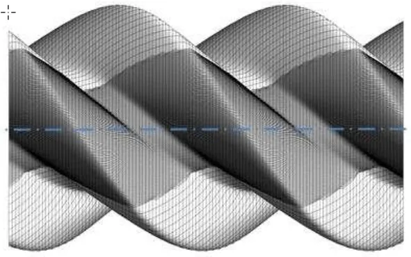 Localized mesh refinement applied only to the interlobe space of a screw compressor for accurate leakage flow prediction.