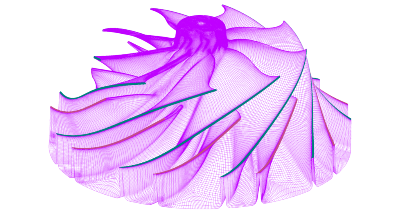 Animation video showing the automatically generated structured meshes for different compressor impeller design variants.