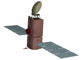 structured multiblock mesh for a satellite.