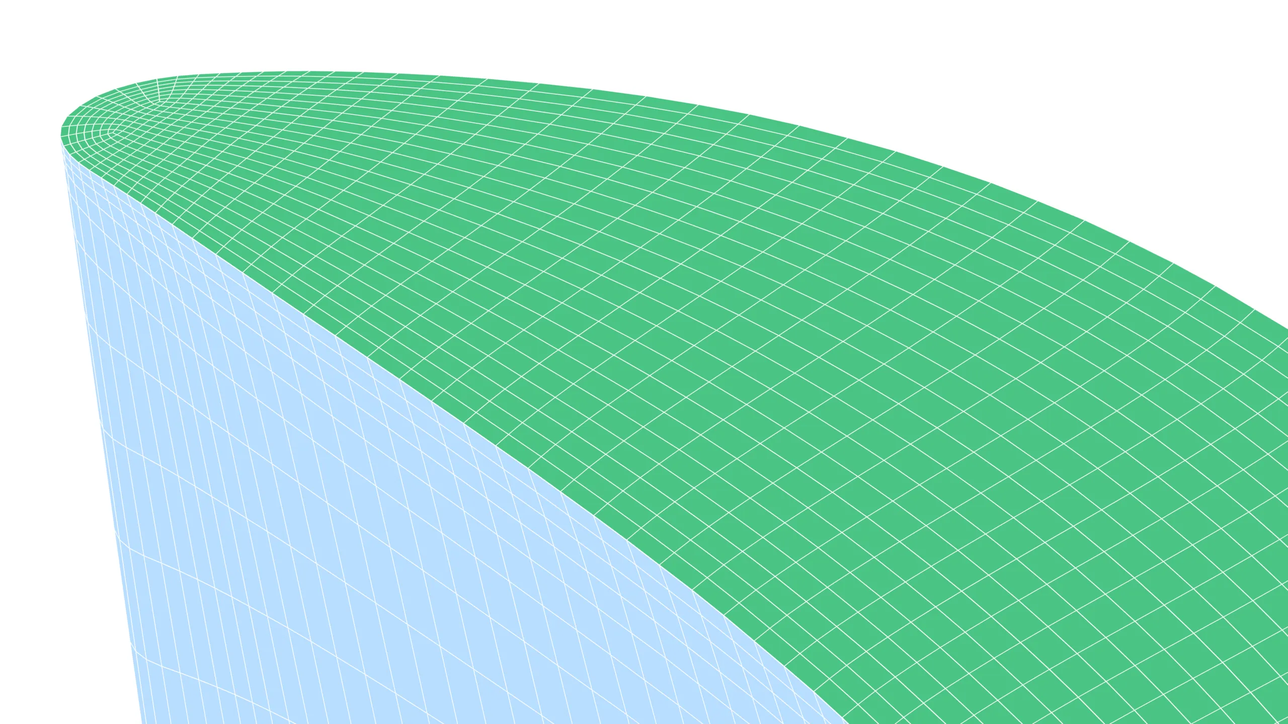 High-resolution surface meshing for tip gap at the leading edge, showing fine grid clustering to capture sharp geometry and steep flow gradients.